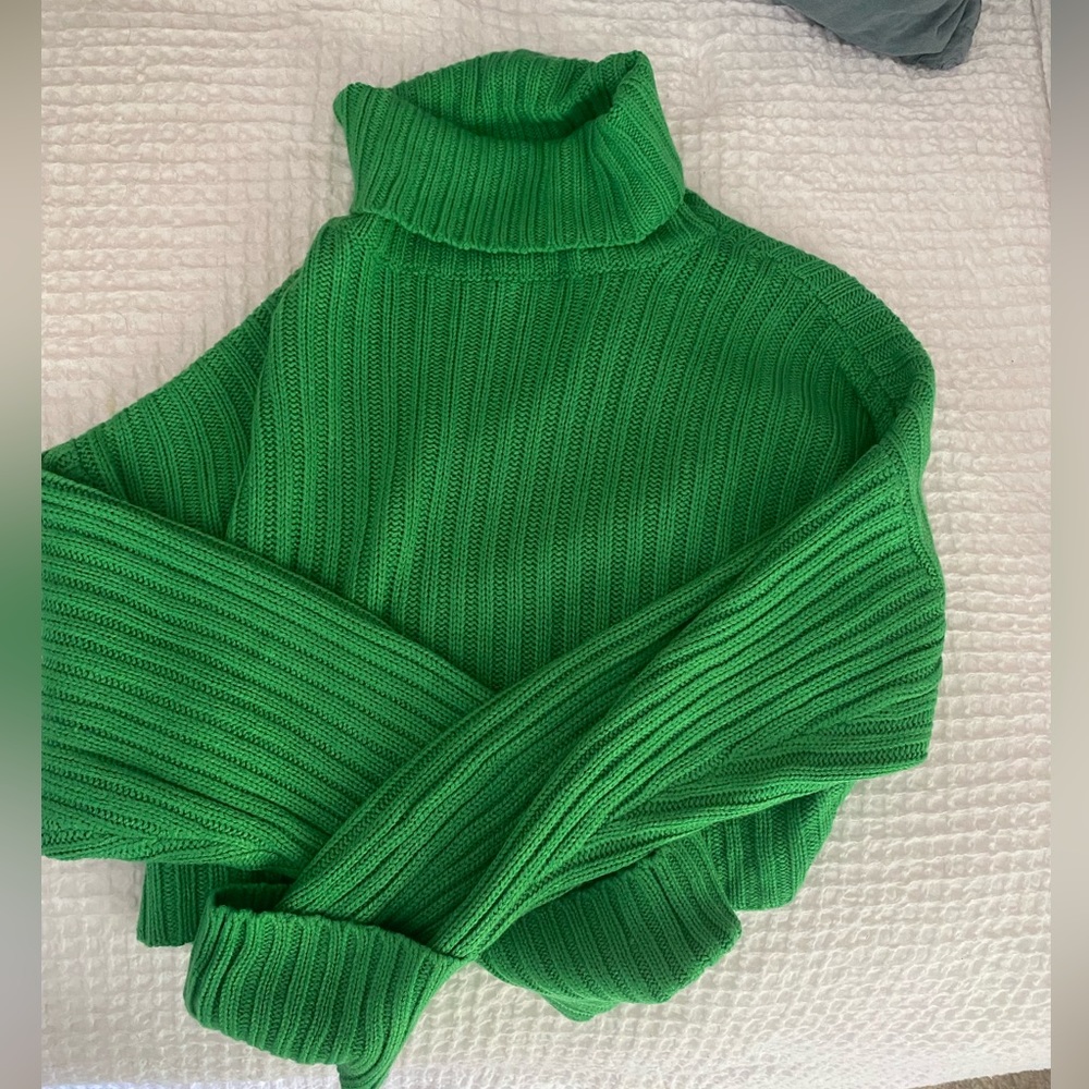 Forever 21 Green Cropped Sweater